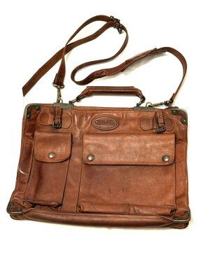 Overland Outfitters Leather Messenger Bag Brown Camel Full Grain Leather Satchel